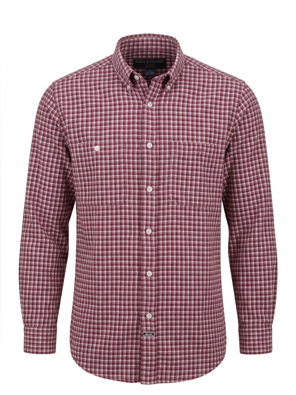 Men's Button-Down Check Shirt in Maroon